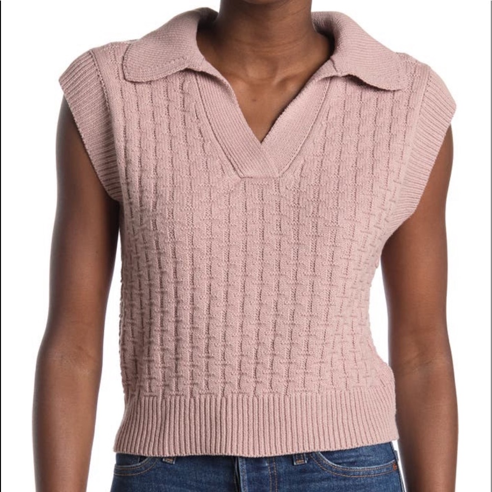 LUSH cropped, collared sweater vest